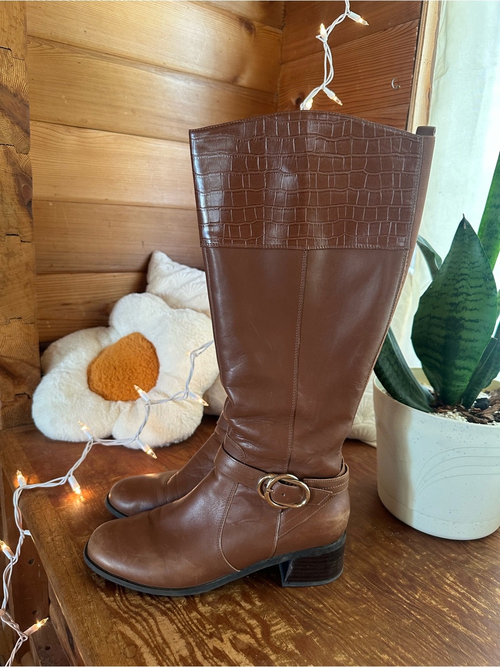 Marc Fisher - Brown Tall Women's Riding Boots - size: 9.5